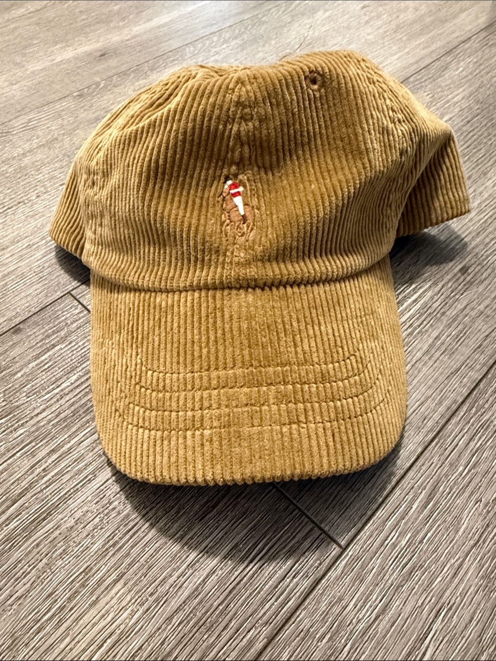 Polo Ralph Lauren Corduroy Baseball Cap with Small Embroidered Accent - Camel